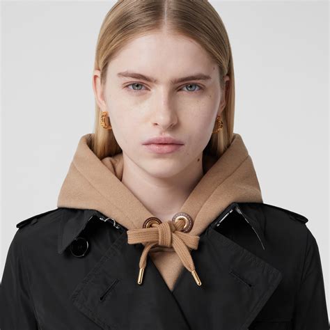 burberry detachable hood taffeta trench|kensington taffeta trench coat.